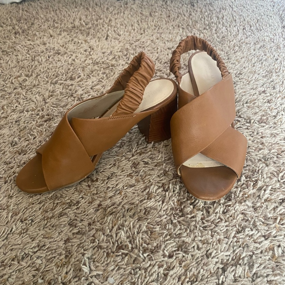Cole Haan Leather Chunk Heel Sandal